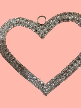 Silver Crystal Heart Pendant Necklace